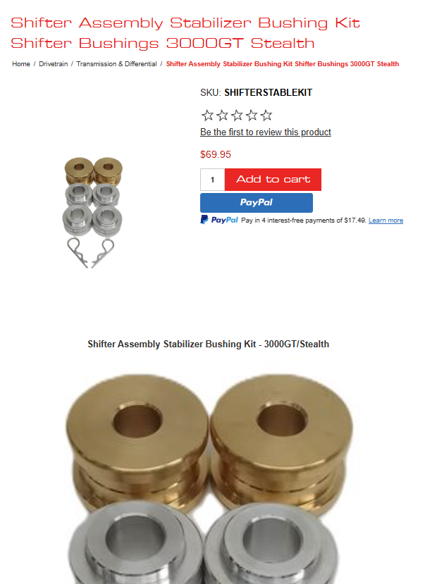 91-99 3000GT / Stealth Shifter Bushing Kit