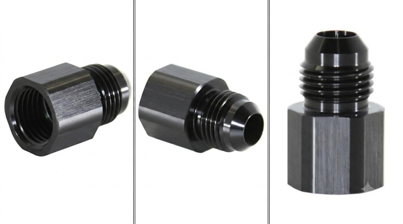 Adapter, -6 JIC AN Male » M14x1.5 Female Inverted Flare, Black